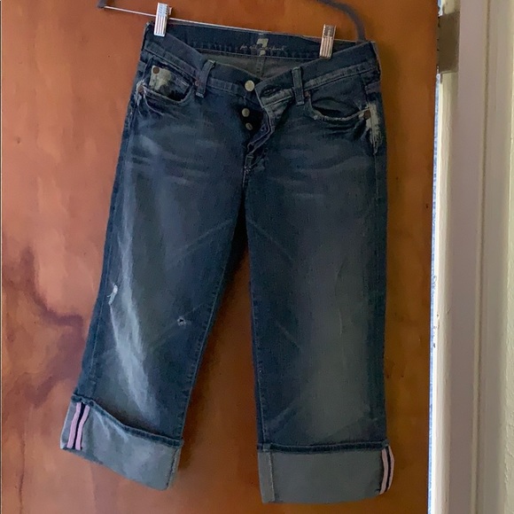 7 seven for mankind crop boy cut jeans size 26 - Picture 3 of 6